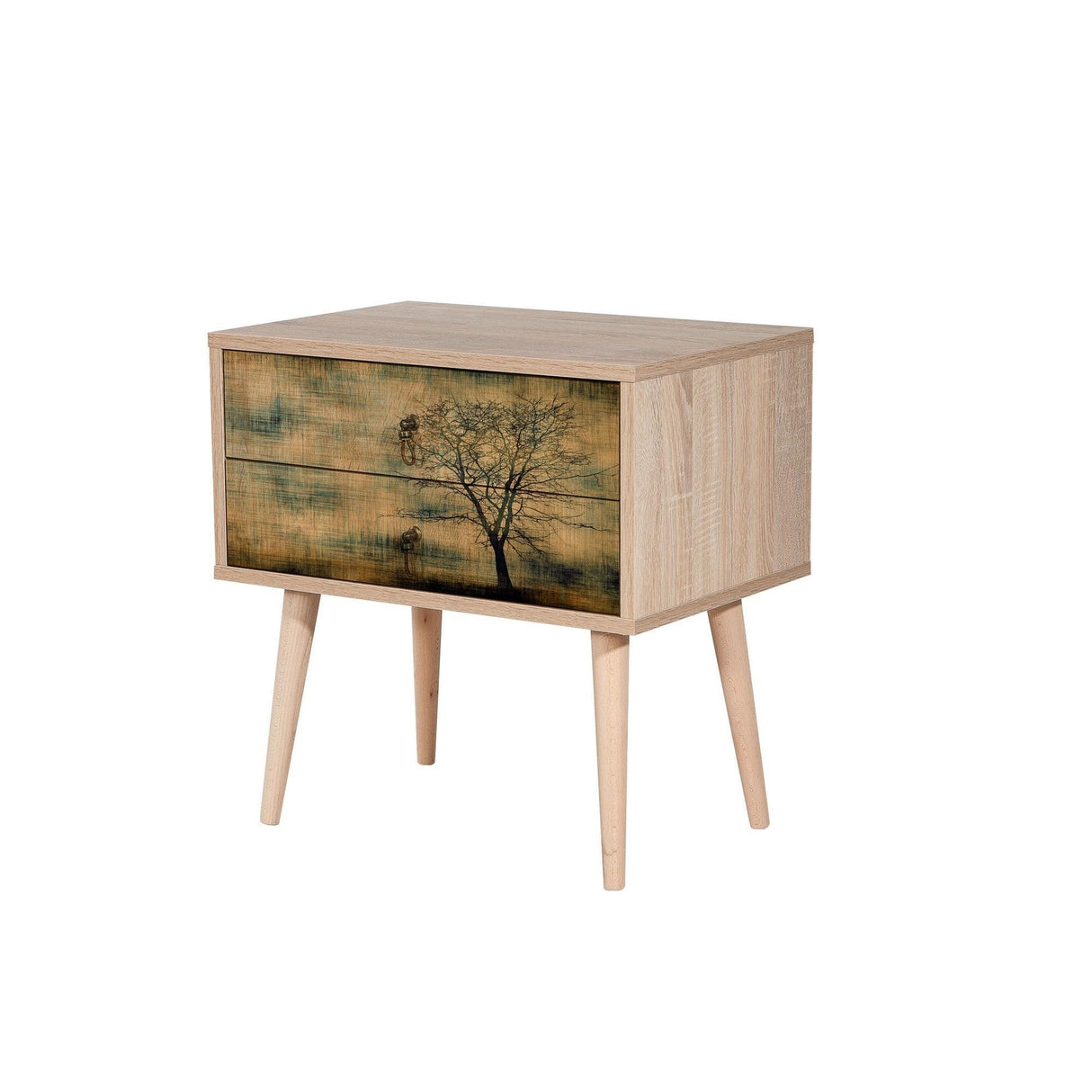 Noptiera Two - Nightstand 13, Stejar Sonoma, 61x40x60 cm