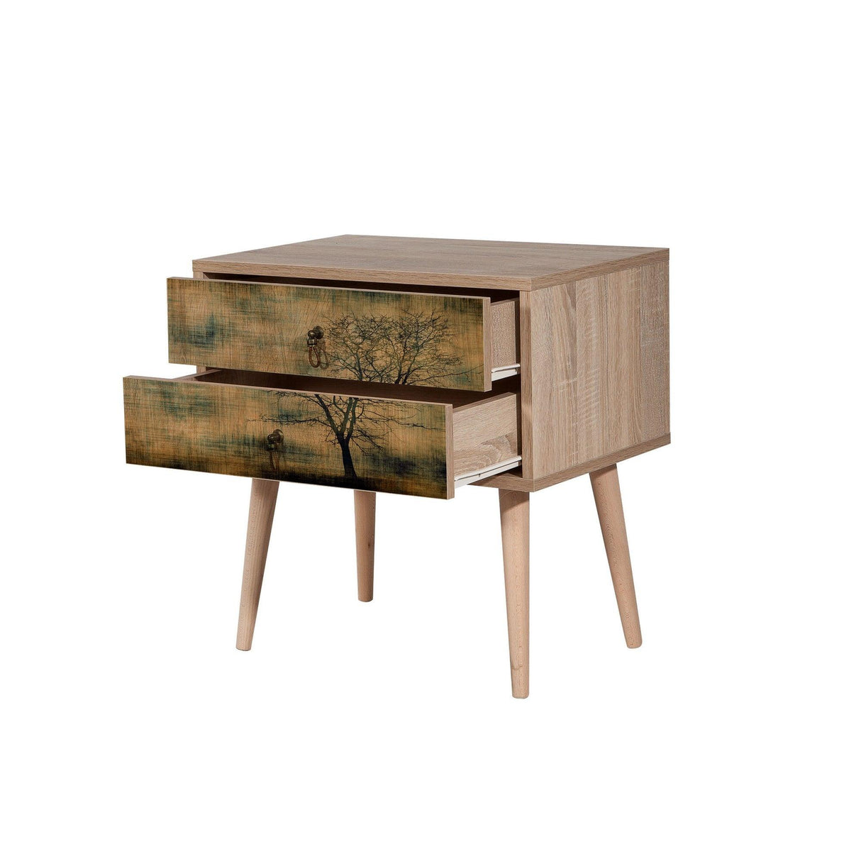 Noptiera Two - Nightstand 13, Stejar Sonoma, 61x40x60 cm