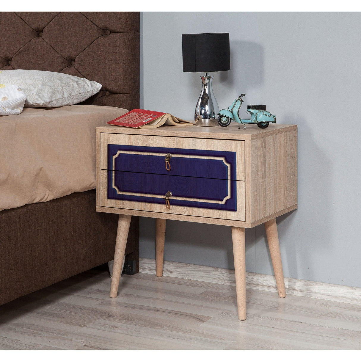 Noptiera Two - Nightstand 7, Stejar Sonoma, 61x40x60 cm