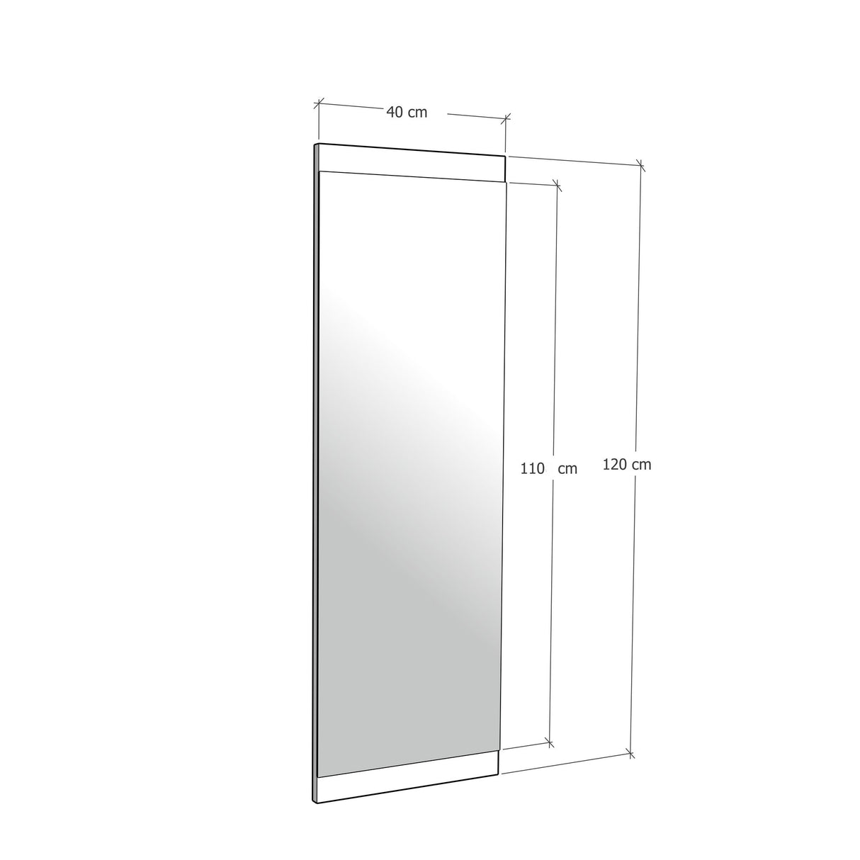 Oglindă Boy Aynası Dekoratif Basic Ceviz 40x120, Nuc, 2x40x120 cm