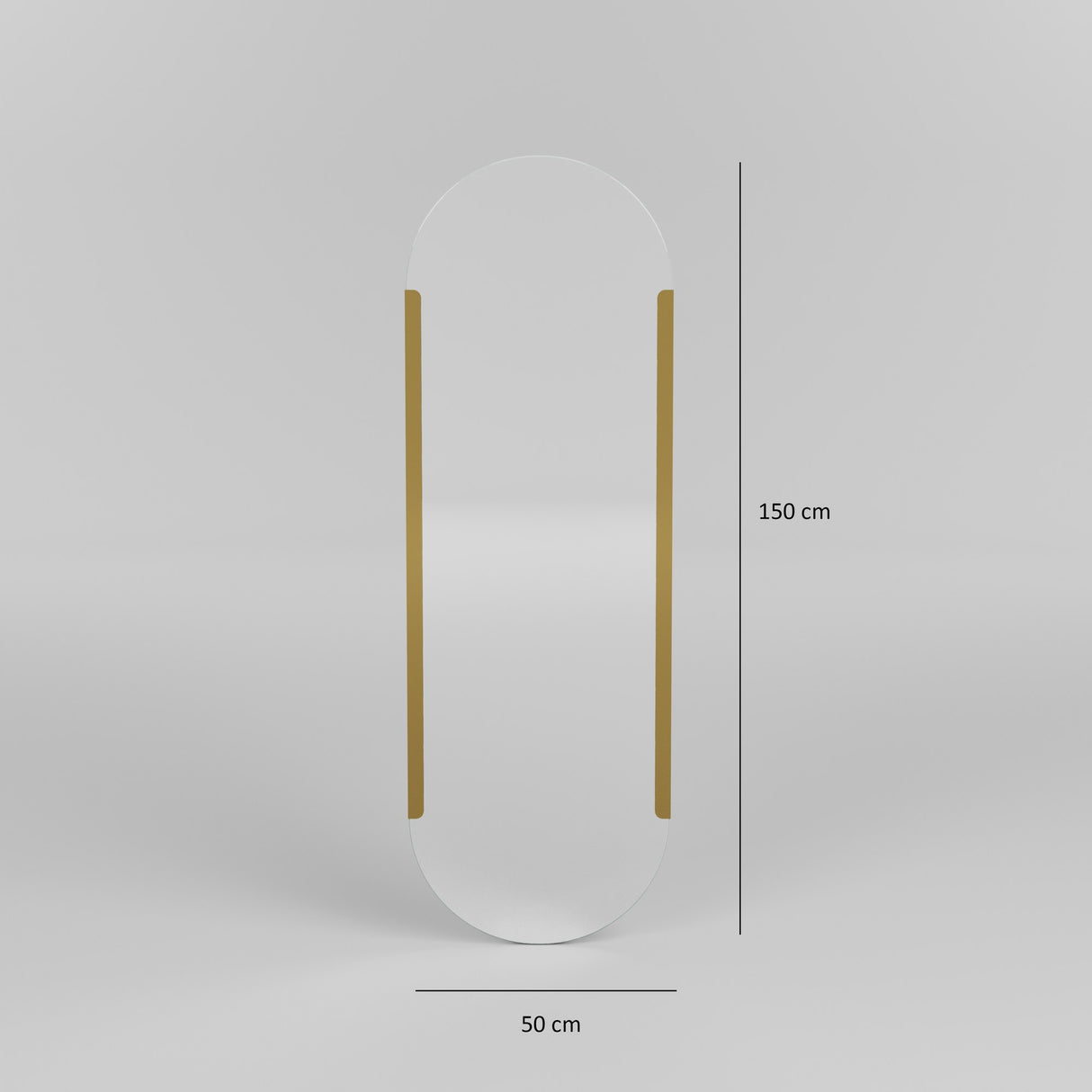Oglindă Caprice - Gold, Aur, 2x150x50 cm