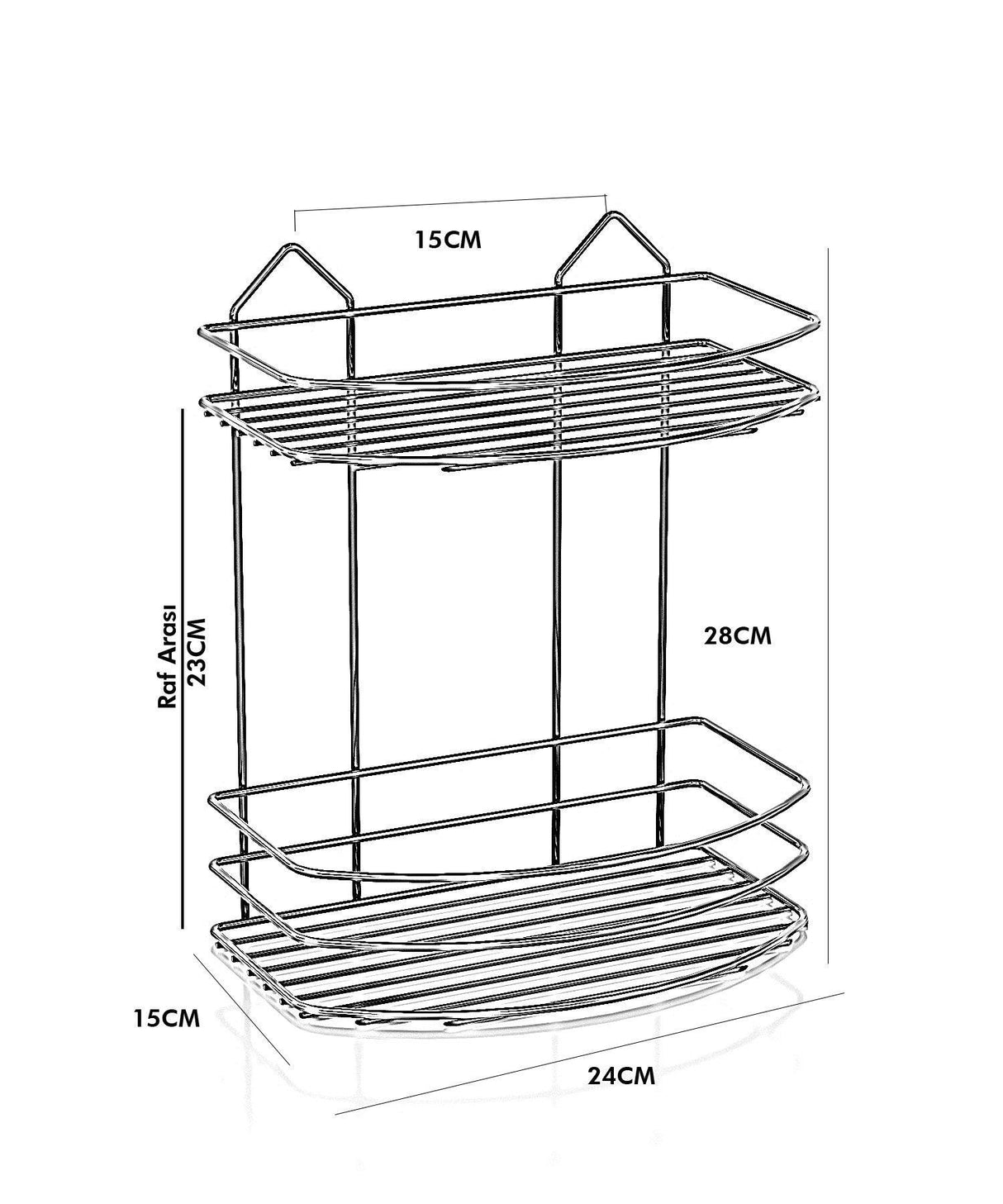 Organizator de baie BK008, Negru, 24x15x28 cm