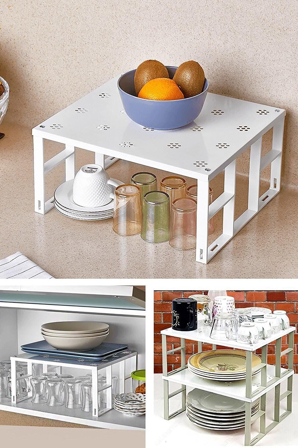 Organizator de bucatarie Kitchen Organizer 8100, Alb, 20x12x20 cm