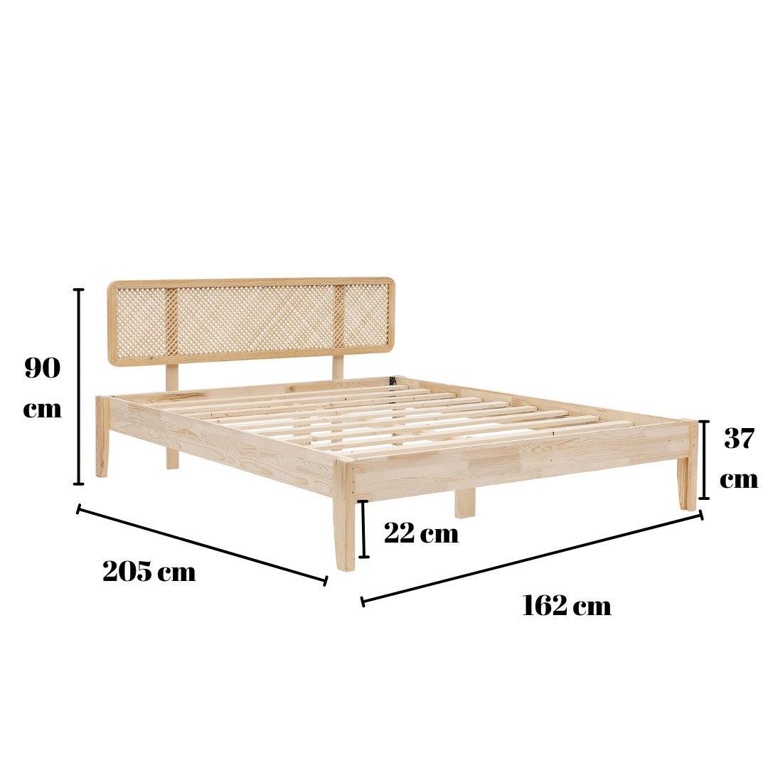 Pat dublu Izabelya 150, Natural, 150x90x200 cm