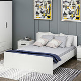 Pat dublu Kale Bedstead, Alb, 165x72x204 cm