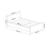 Pat dublu Kale Bedstead, Alb, 165x72x204 cm