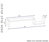 Raft de perete Pon, Alb, 87,5x14,5x14,5 cm