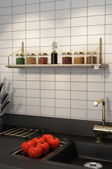 Raft de perete Wall Shelf 60, Aur, 15x15x60 cm