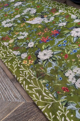 Runner Green Flower 45 x 150, Verde, 45x1x150 cm