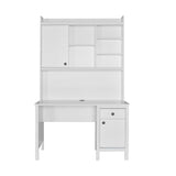 Birou Adore Rustic cu biblioteca, Alb, 120 x 193 x 60 cm