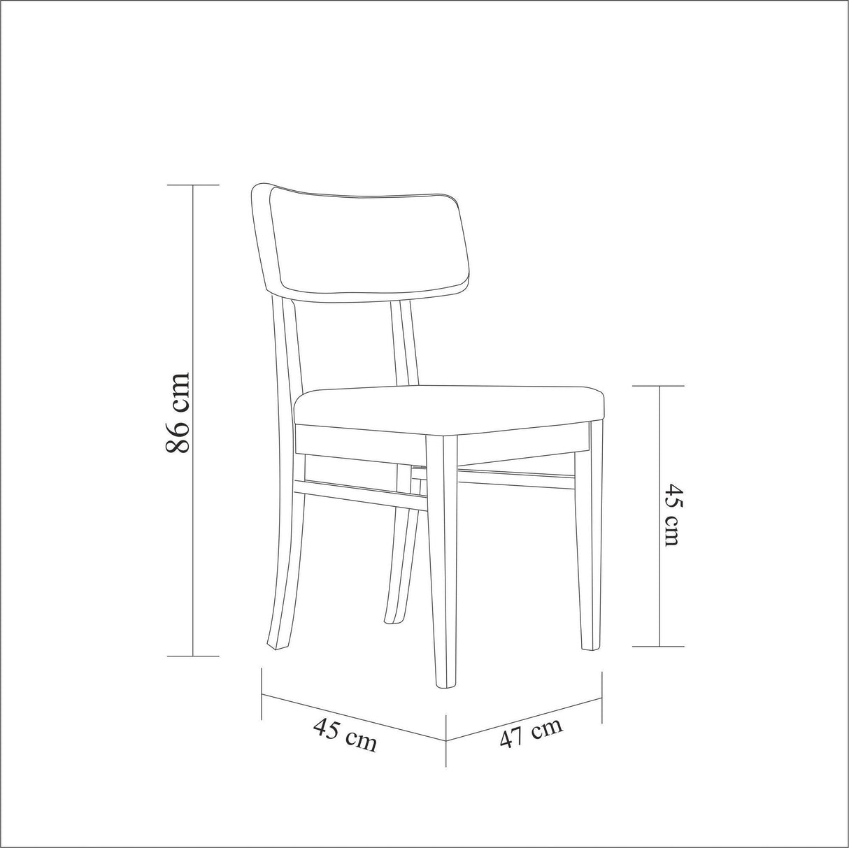 Scaun Madison Sandalye, Stejar, 47x86x45 cm