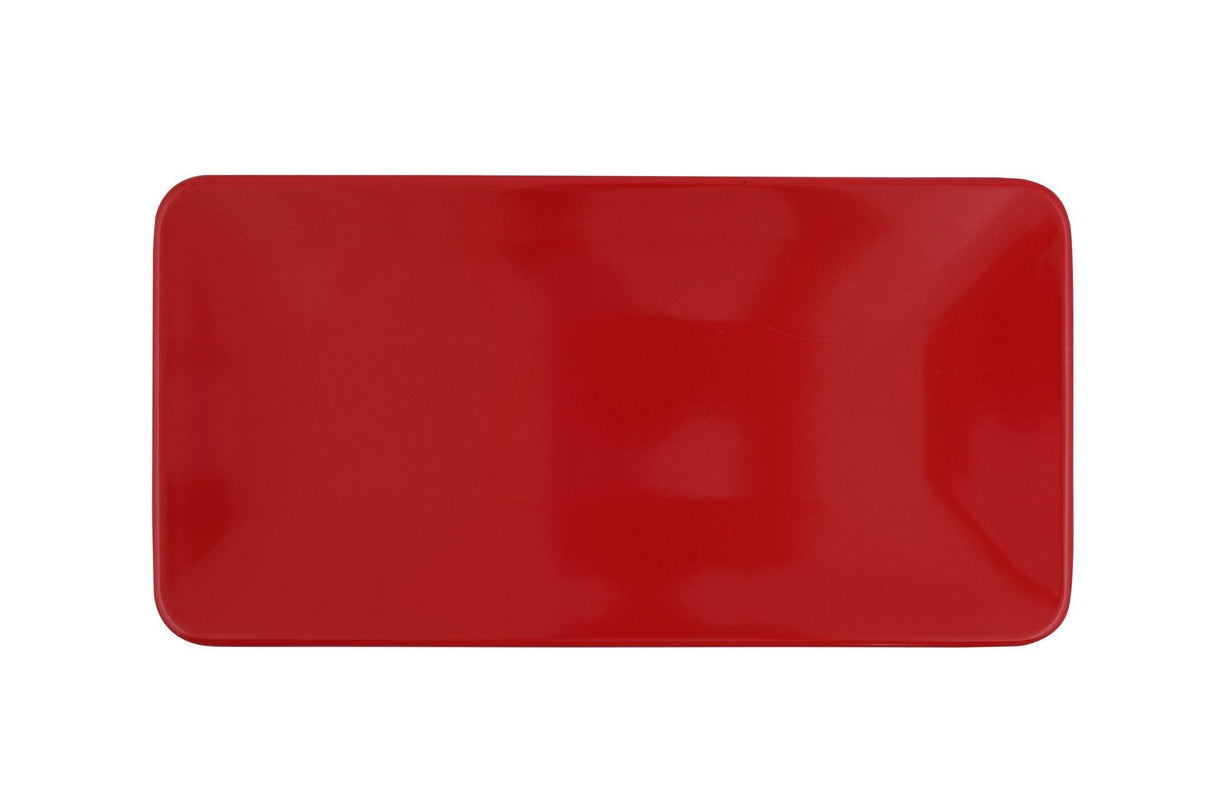 Set 2 Platouri Fire, Ceramica, Roșu, 33 x 16,8 x 2 cm