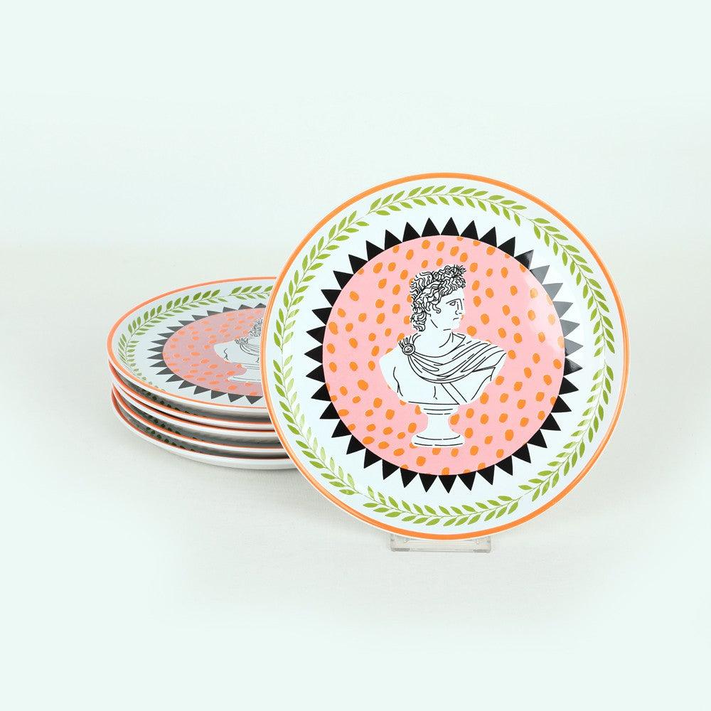 Set 6 Farfurii Roma, Ceramica, Multicolor, 25 cm
