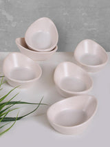 Set farfurii cu sos Sauce Plate Set Mini Gondola Matte Off-White Snack / Sauce 8 Cm 6 Pieces, Alb Mat, 17x9x12 cm