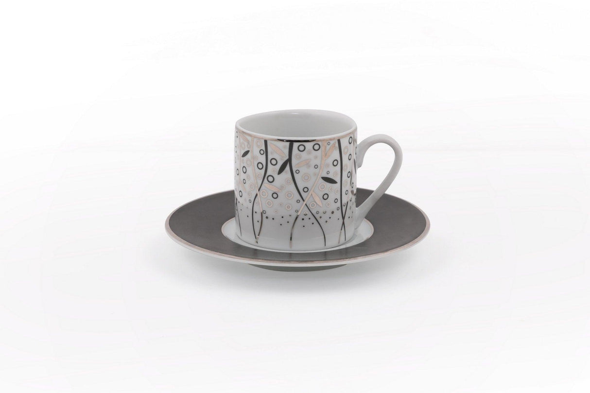 Set cești de cafea, Alb, 28x7x18 cm