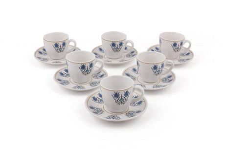 Set cești de cafea, Alb, 30x10x20 cm