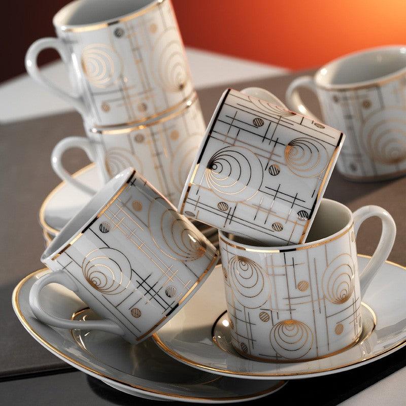 Set cești de cafea, Alb, 5x7x5 cm