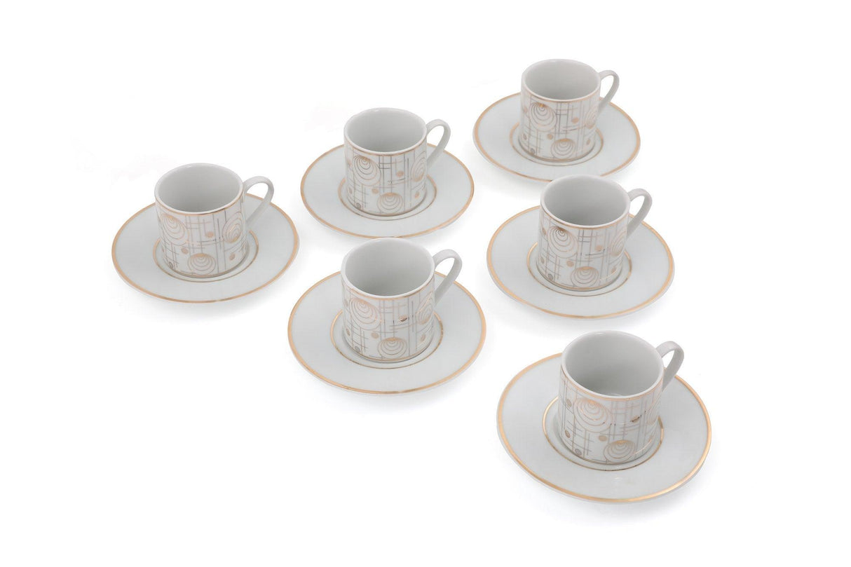 Set cești de cafea, Alb, 5x7x5 cm