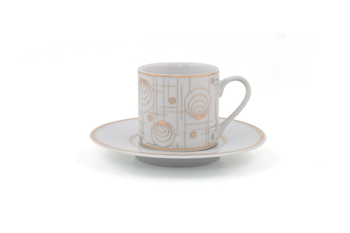 Set cești de cafea, Alb, 5x7x5 cm