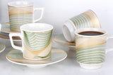 Set cești de cafea, Albastru, 35x7x32 cm