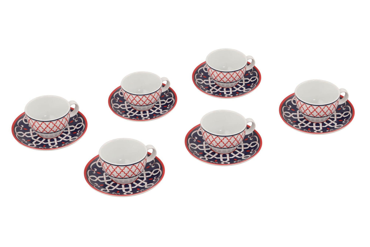 Set cești de cafea, Albastru inchis, 27x7x19 cm