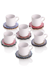 Set cești de cafea - Cactus v2, Multicolor, 13x7x33 cm