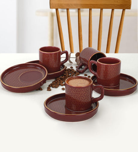 Set cești de cafea, Damson, 24x21x24 cm