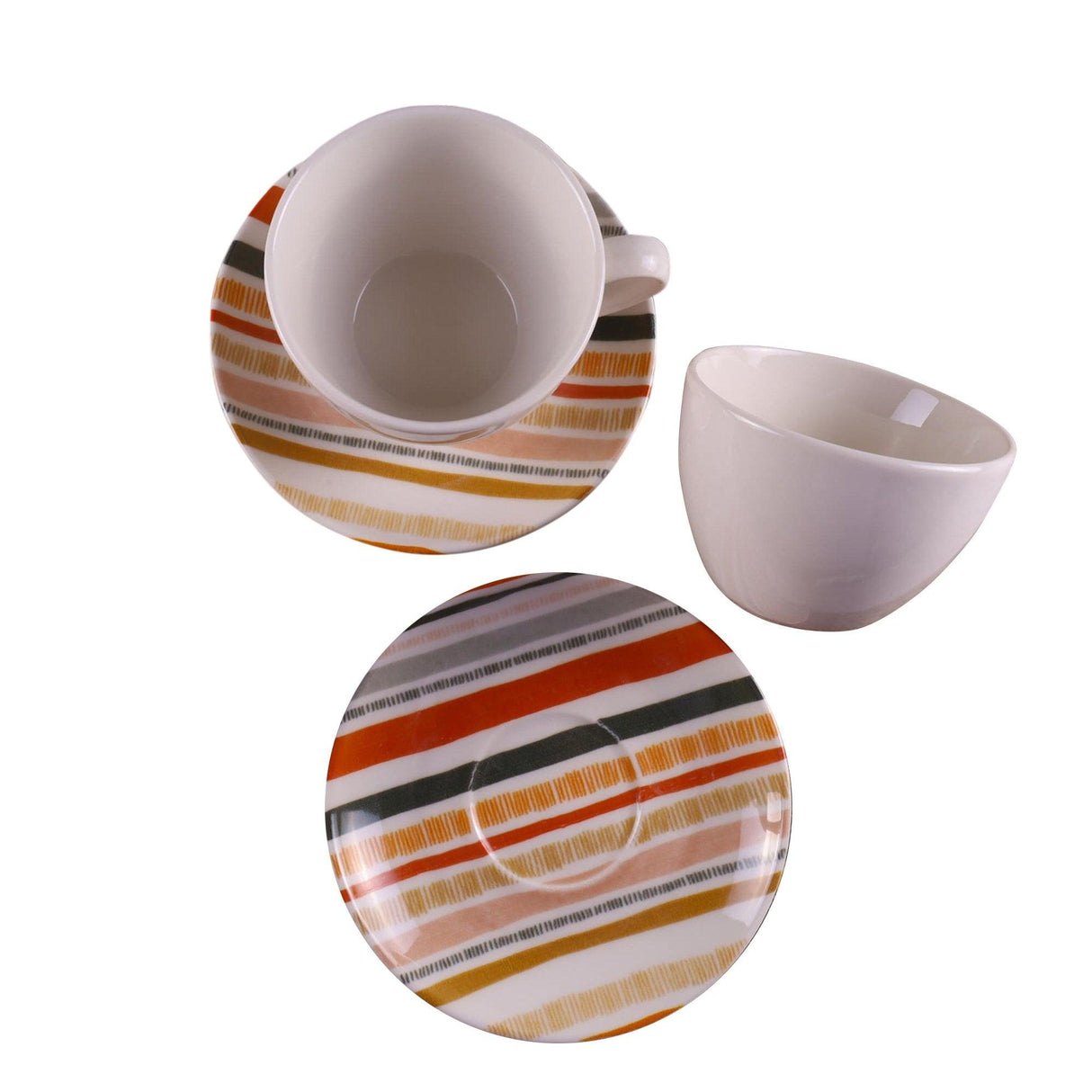 Set cești de cafea, Multicolor, 10.5x3x10.5 cm