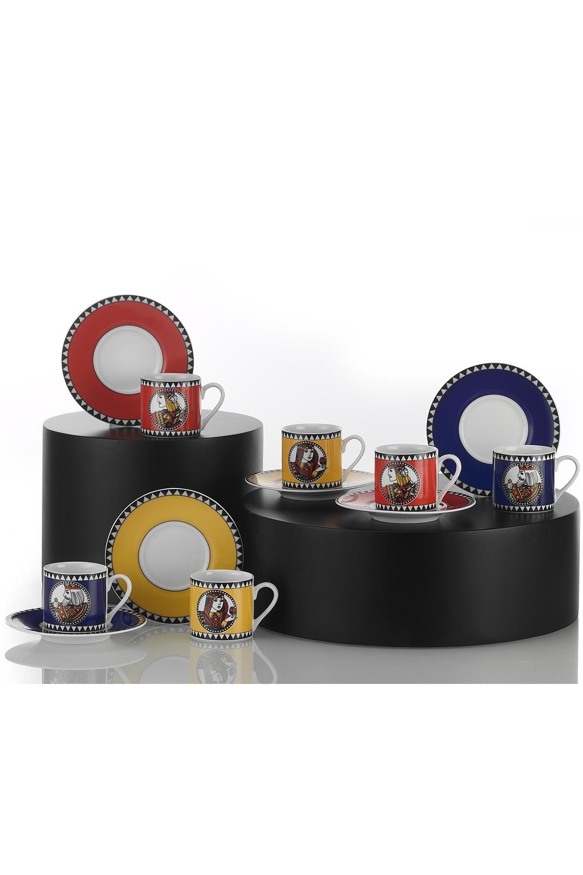 Set cești de cafea, Multicolor, 18x7x28 cm
