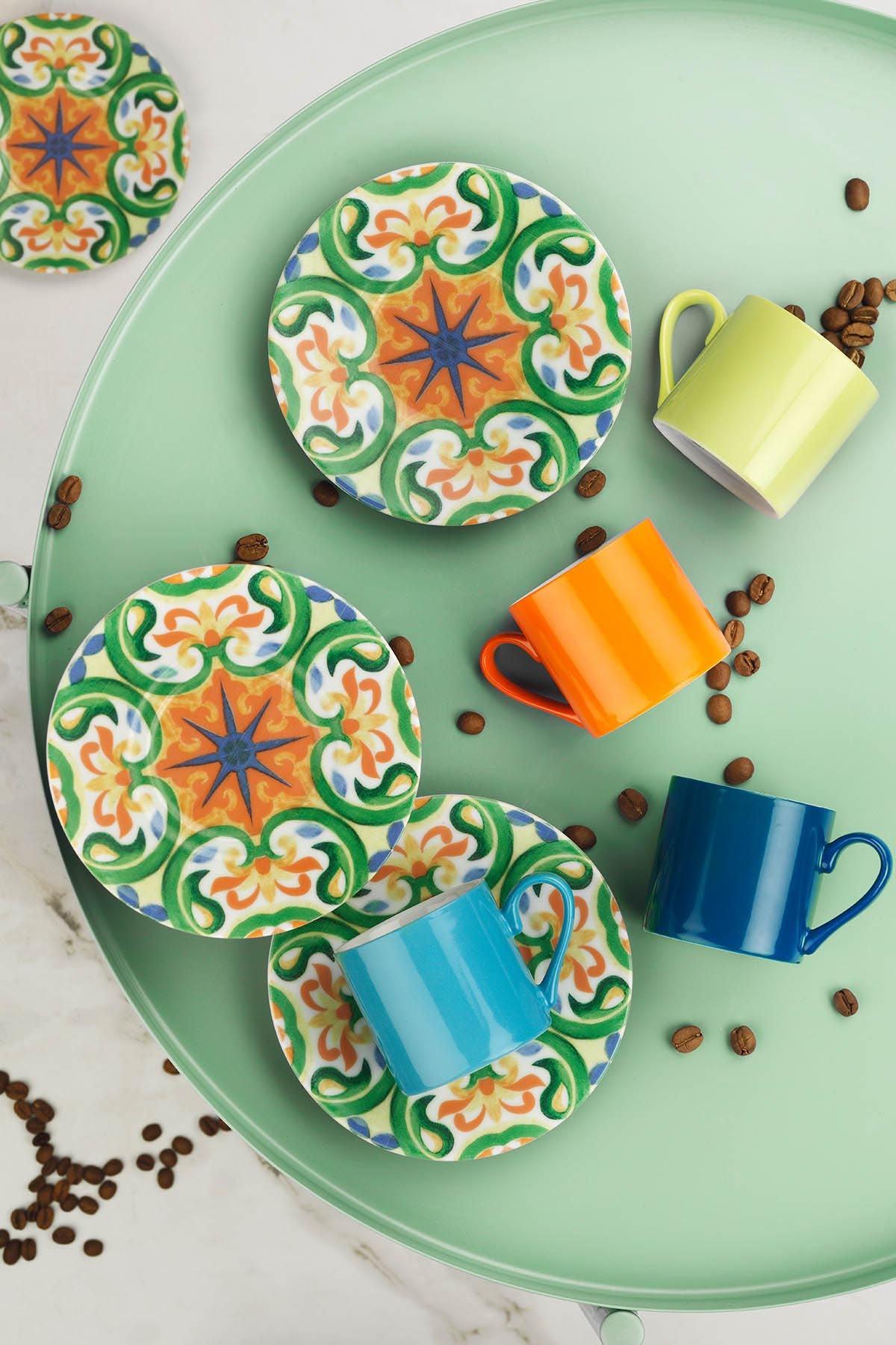 Set cești de cafea, Multicolor, 6x5x6 cm