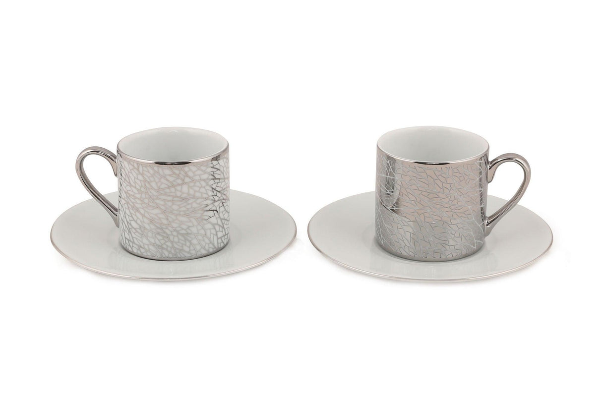 Set cești de cafea, Negru, 22x7x14 cm