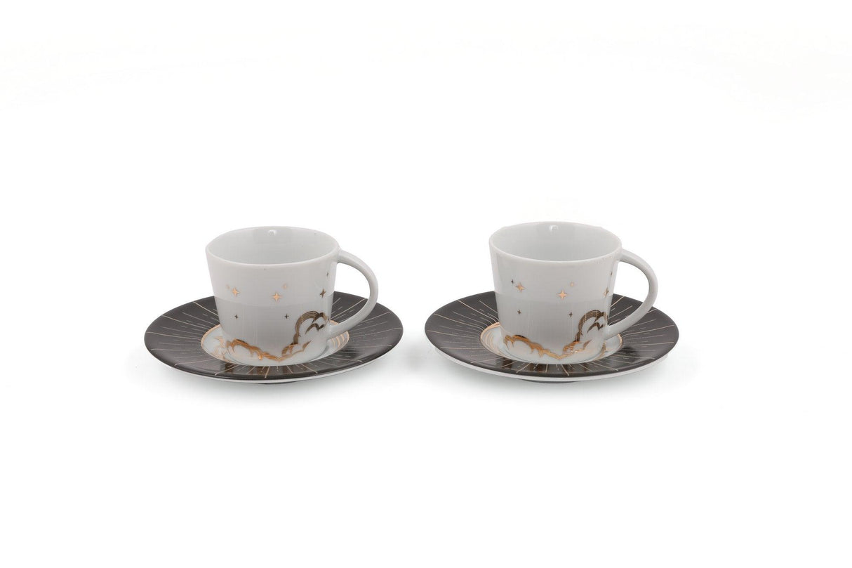 Set cești de cafea, Negru, 6x5x6 cm