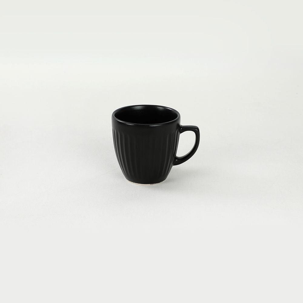 Set cești de cafea, Negru mat, 40x18x21 cm