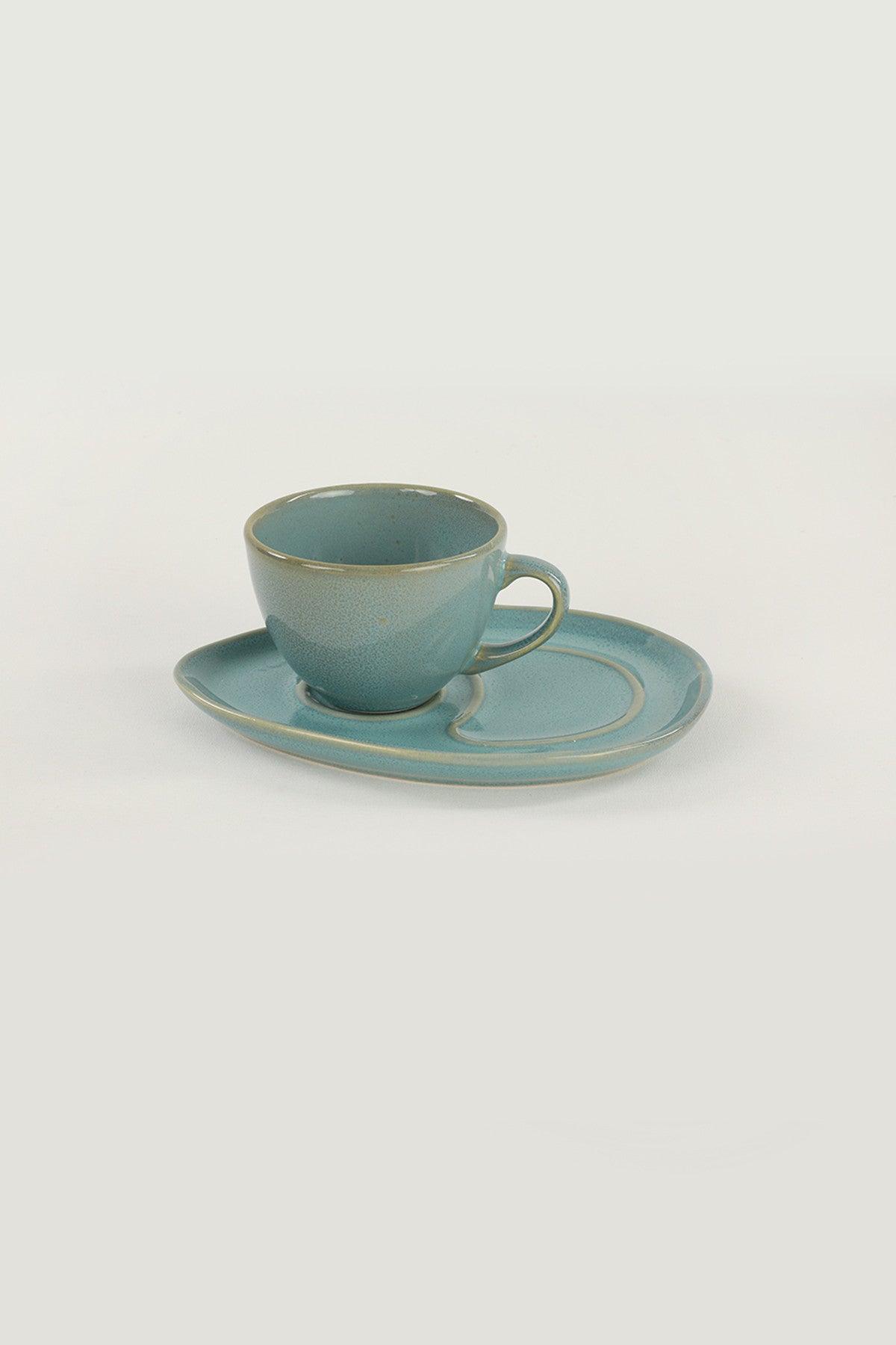 Set cești de cafea  Ocean Drip Coffee Presentation Set 4 Pieces for 2 People, Turcoaz, 29x17x29 cm