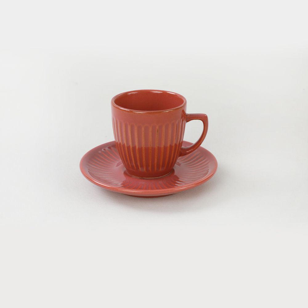 Set cești de cafea, Portocaliu, 40x18x21 cm