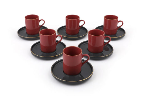 Set cești de cafea, Roșu, 30x10x20 cm