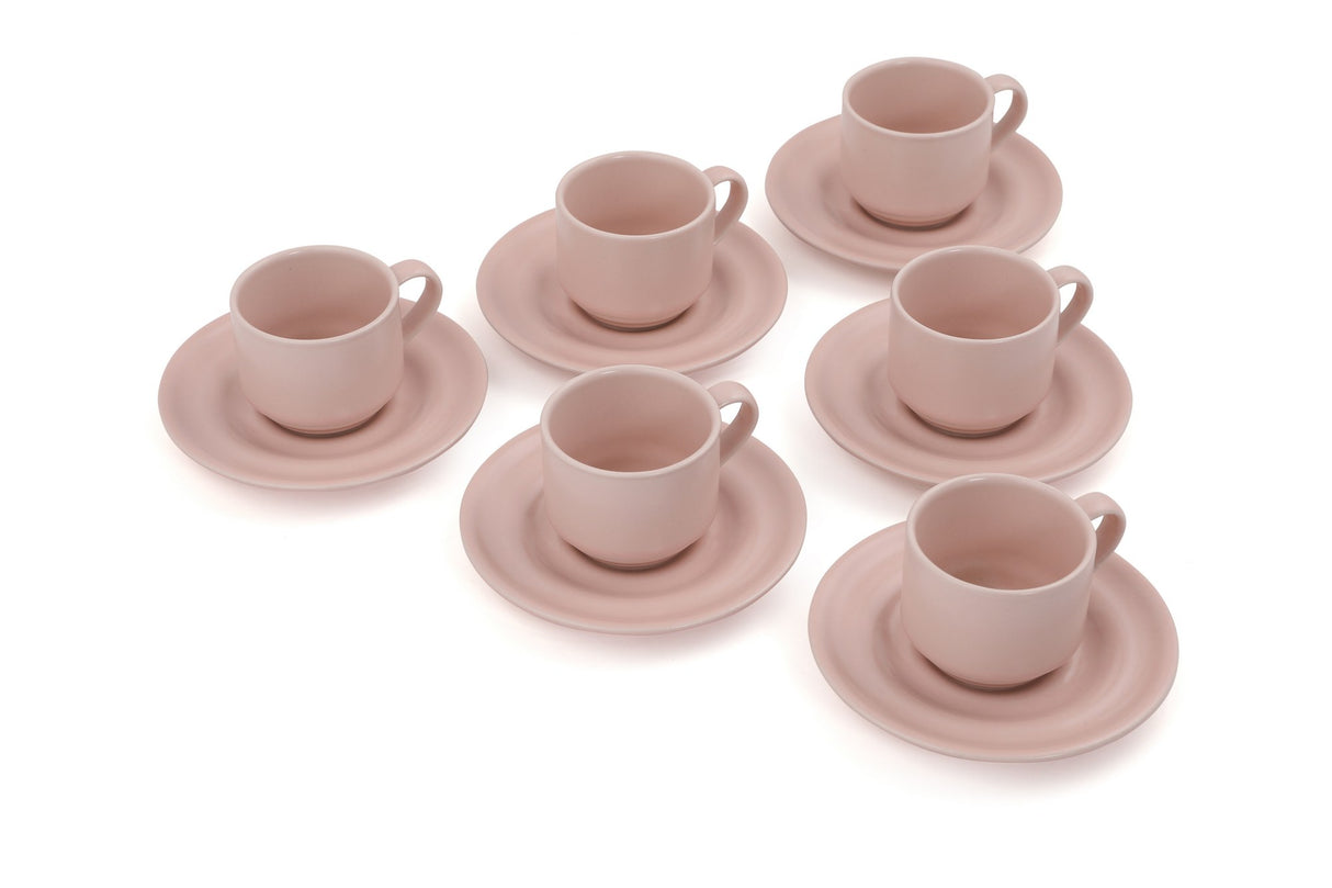 Set cești de cafea, Roz, 5.8x5x5.8 cm