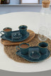 Set cești de cafea    Safir Moka Coffee Presentation Set 8 Pieces for 2 People, Albastru, 30x17x30 cm