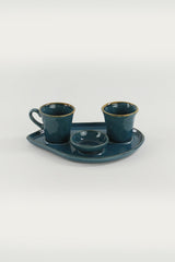 Set cești de cafea    Safir Moka Coffee Presentation Set 8 Pieces for 2 People, Albastru, 30x17x30 cm