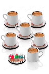 Set cești de cafea - Tile, Multicolor, 13x7x33 cm