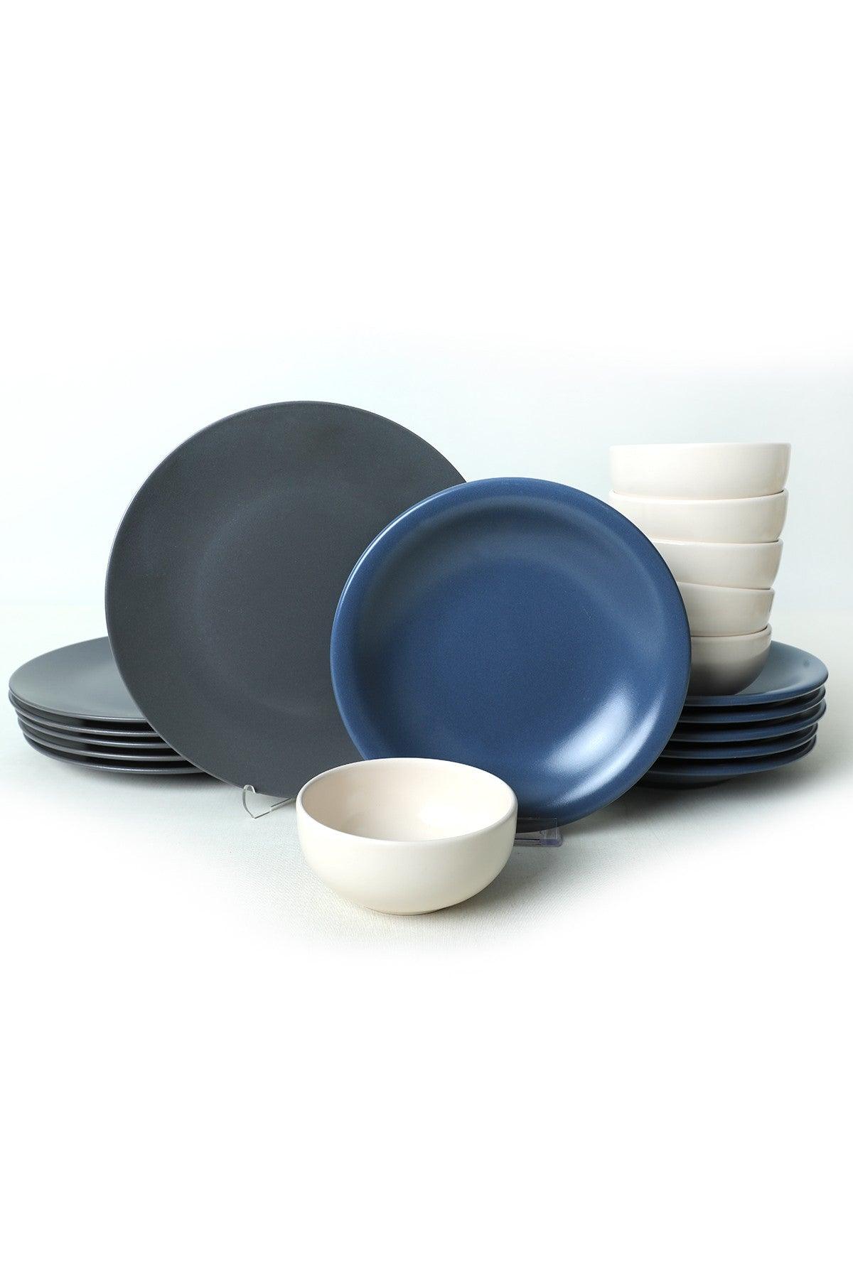 Set de cină din ceramică, Albastru, 26 cm