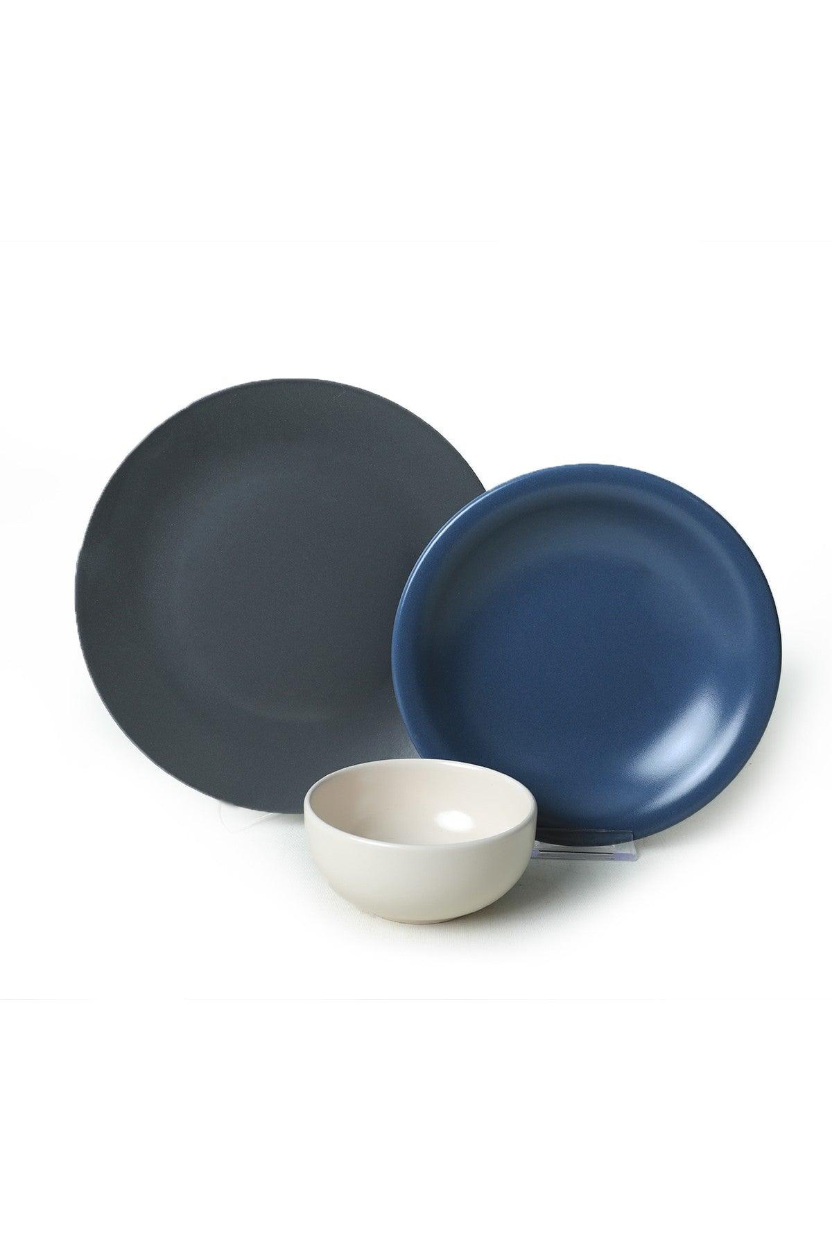 Set de cină din ceramică, Albastru, 26 cm