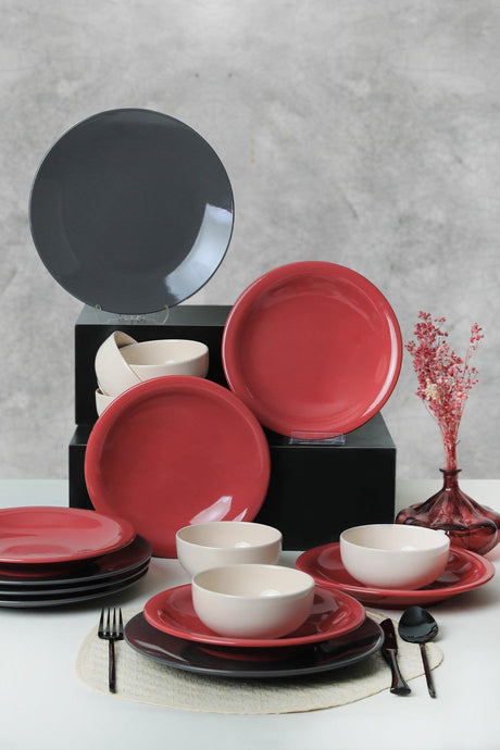 Set de cină din ceramică Sing, Negru, 26 cm