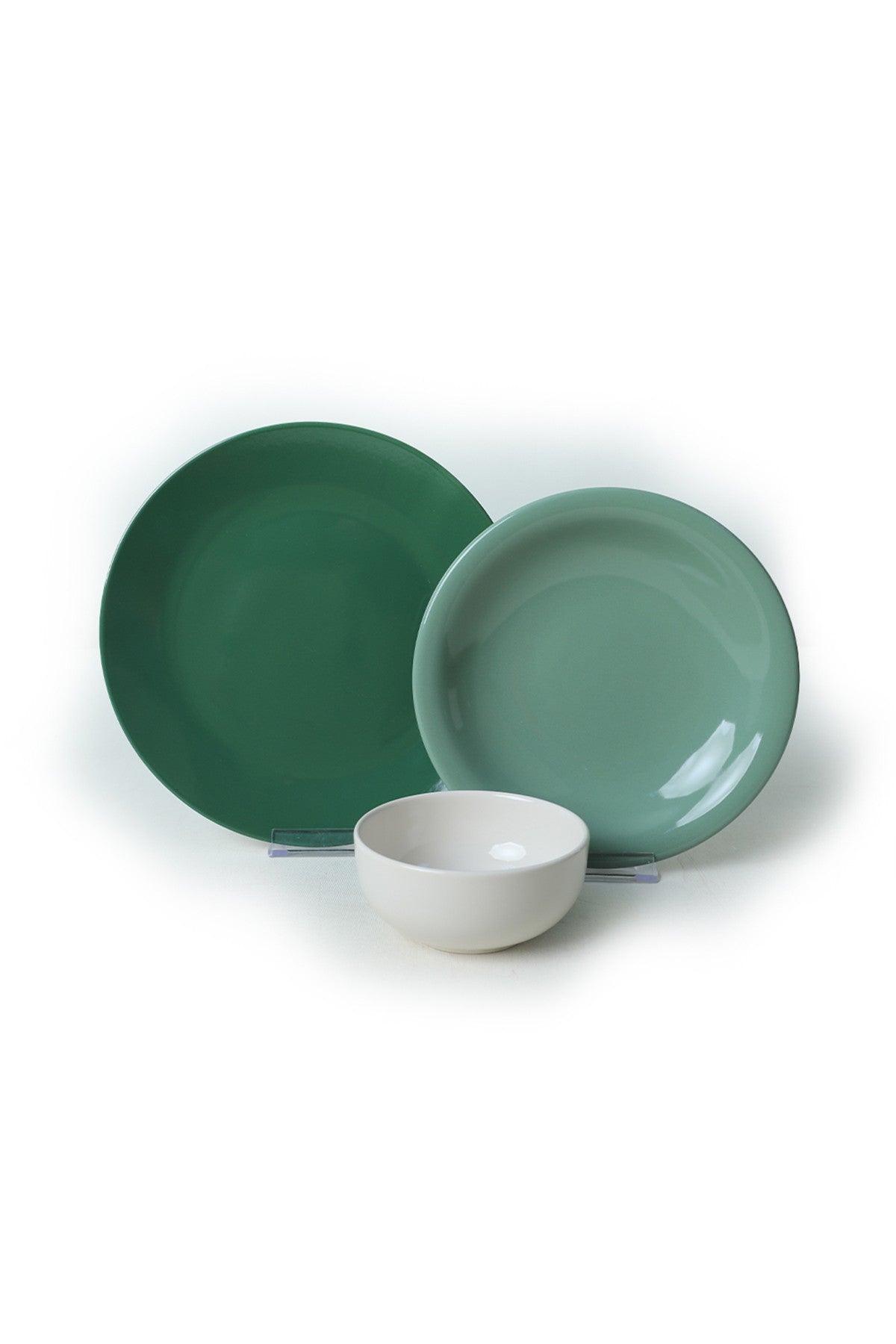 Set de cină din ceramică, Verde, 26 cm