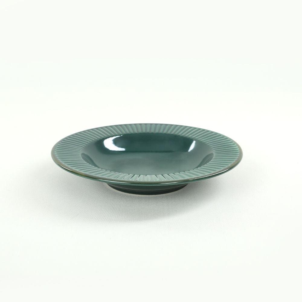 Set de cină din ceramică, Verde inchis, 26 cm