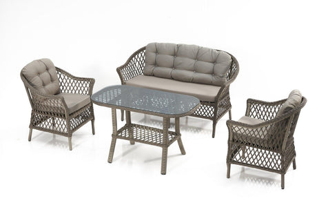 Set de lounge de grădină Sais, Gri, 138x85x70 cm