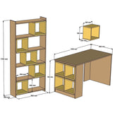 Set De Mobilier De Birou Box, Nuc - Albastru, 3 piese