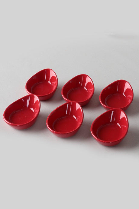 Set farfurii cu sos Sauce Plate Set Mini Gondola Red Snack / Sauce 8 Cm 6 Pieces, Roșu, 17x9x12 cm