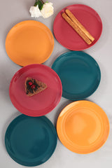 Set farfurii din ceramica pentru desert, Multicolor, 20 cm