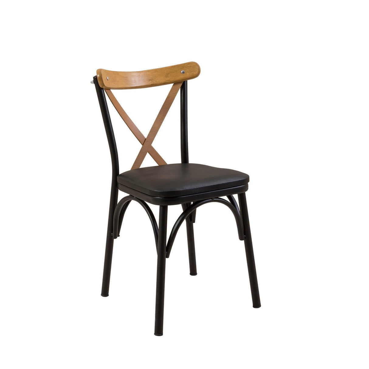 Set masă și scaune (4 bucăți) OLVER SBT BAROK-BLACK Table & Chairs Set  11, Negru, 77x75x120 cm